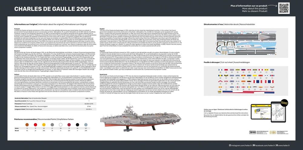 HELLER 81072 MAQUETTE CHARLES DE GAULLE 1/400
