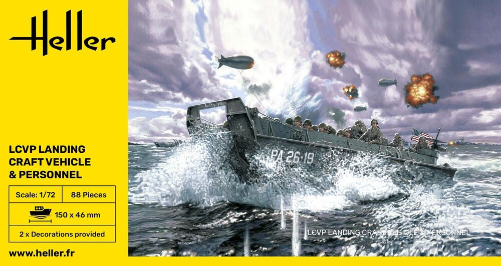 HELLER 79995 MAQUETTE LCVP LANDING CRAFT VEHICLE & PERSONNEL 1/72