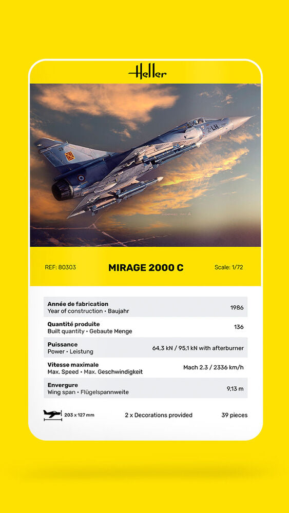 HELLER 80303 MAQUETTE MIRAGE 2000 C 1/72