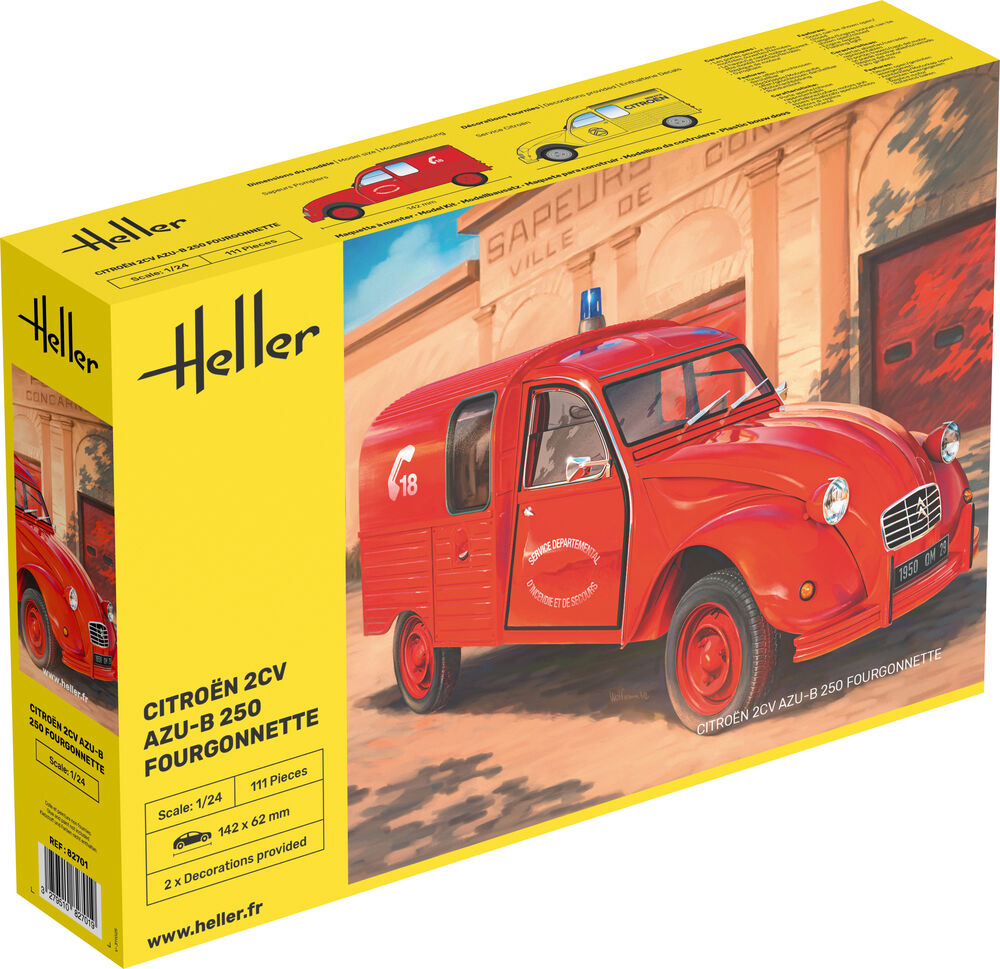 HELLER 82701 MAQUETTE CITROEN 2CV AZU-B 250 FOURGONNETTE 1/24
