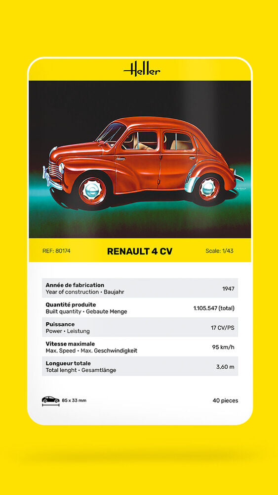 HELLER 80174 MAQUETTE RENAULT 4 CV 1/43