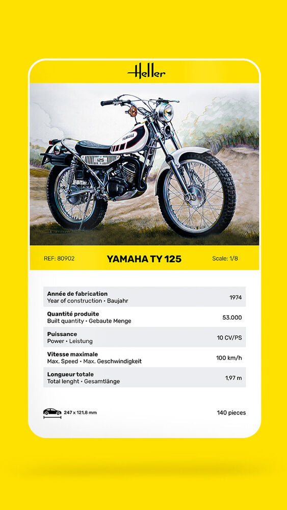 HELLER 80902 MAQUETTE YAMAHA TY 125 1/8
