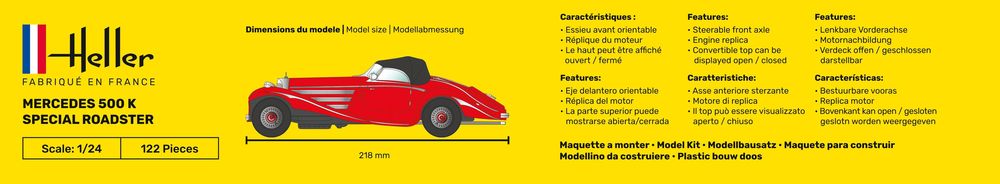 HELLER 80710 MAQUETTE 500 K SPECIAL ROADSTER 1/24