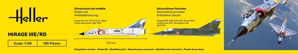 HELLER 35422 MAQUETTE STARTER KIT MIRAGE IIIE/RD 1/48