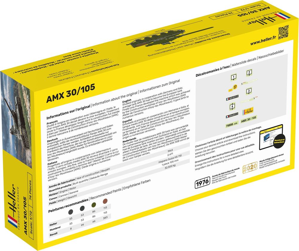 HELLER 79899 MAQUETTE AMX 30/105 1/72