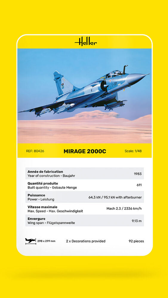 HELLER 80426 MAQUETTE MIRAGE 2000 C 1/48