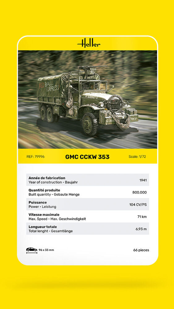 HELLER 79996 MAQUETTE GMC CCKW 353 1/72