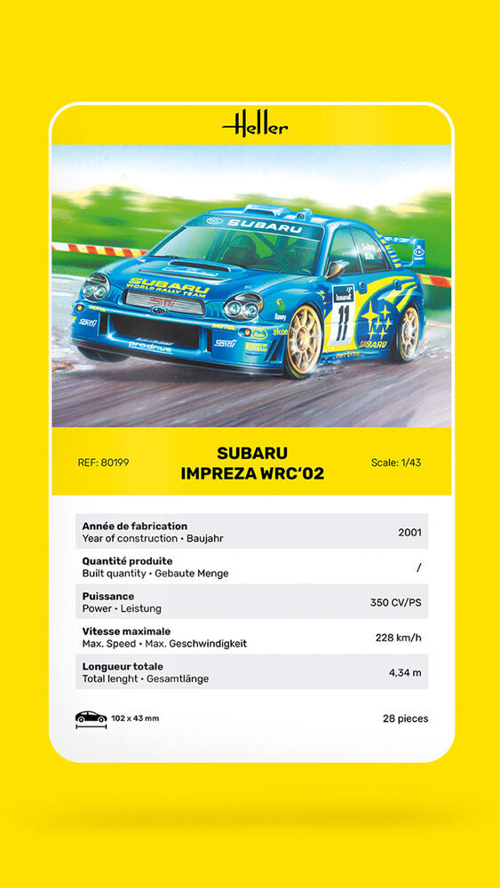 HELLER 80199 MAQUETTE IMPREZA WRC'02 1/43
