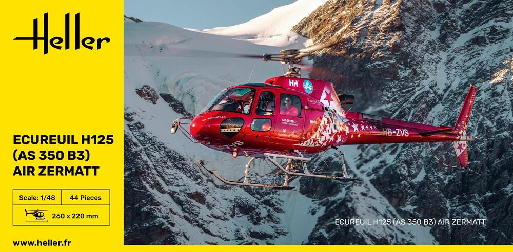 HELLER 80490 MAQUETTE ECUREUIL H125 (AS 350 B3) AIR ZERMATT 1/48