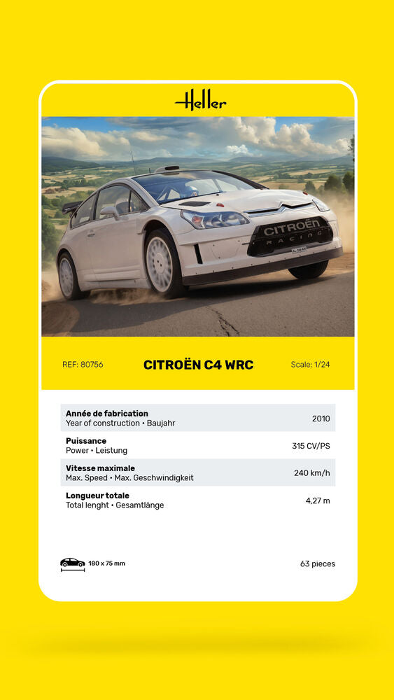 HELLER 80756 MAQUETTE CITROEN C4 WRC 1/24