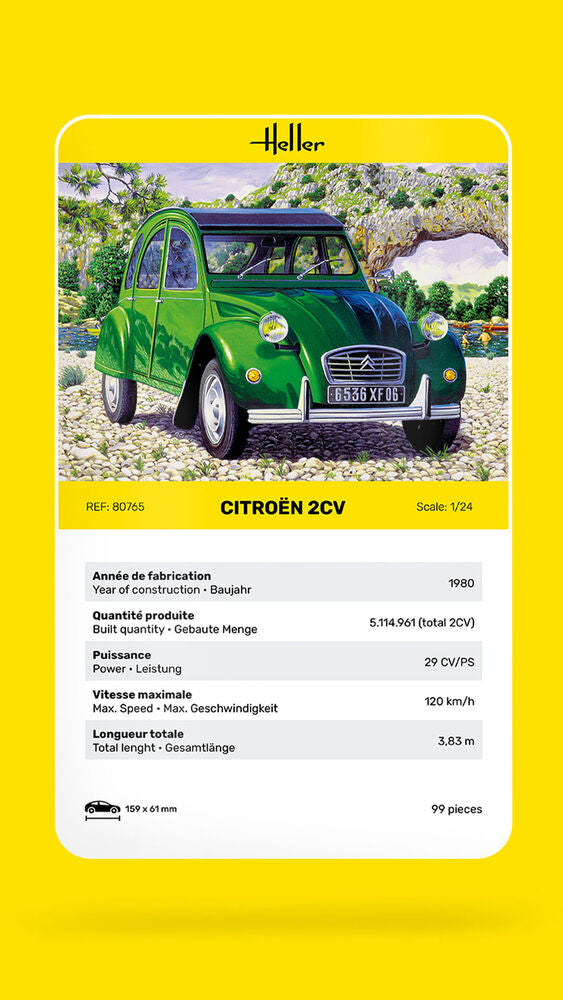 HELLER 80765 MAQUETTE CITROEN 2 CV 1/24