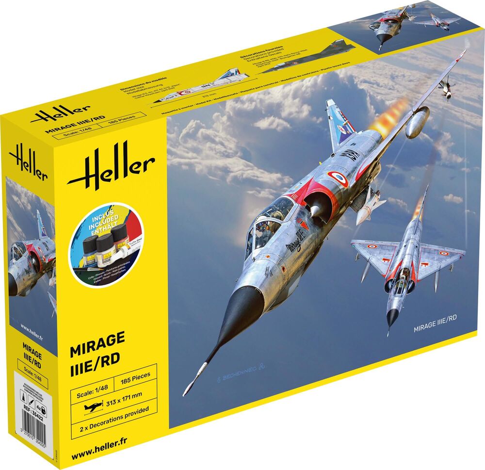 HELLER 35422 MAQUETTE STARTER KIT MIRAGE IIIE/RD 1/48