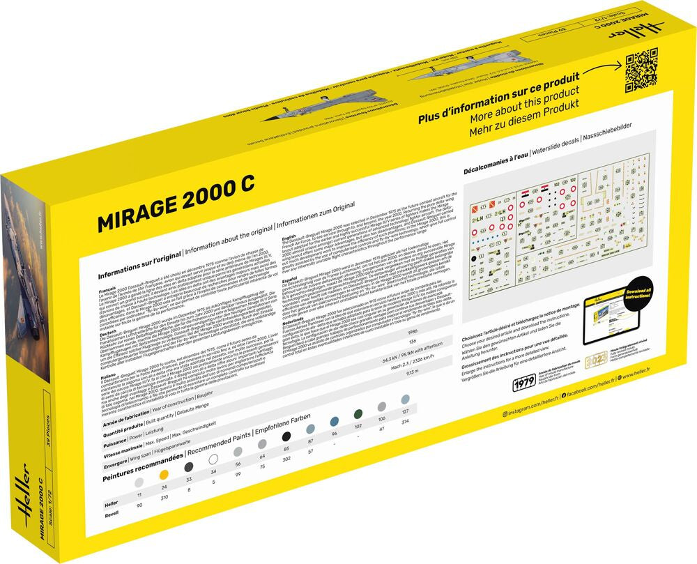 HELLER 80303 MAQUETTE MIRAGE 2000 C 1/72