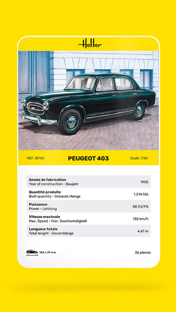 HELLER 80161 MAQUETTE PEUGEOT 403 1/43