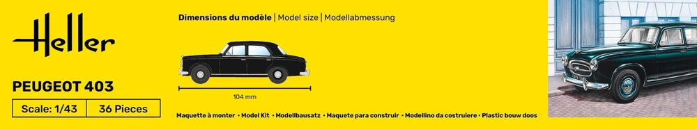 HELLER 80161 MAQUETTE PEUGEOT 403 1/43