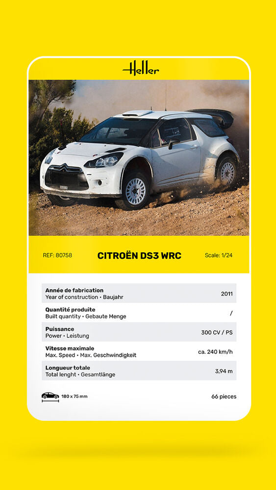 HELLER 80758 MAQUETTE CITROEN DS3 WRC 1/24
