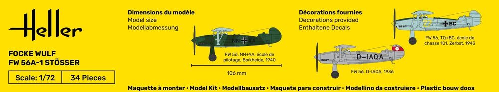 HELLER 80238 MAQUETTE FOCKE WULF FW 56A-1 STÖSSER 1/72