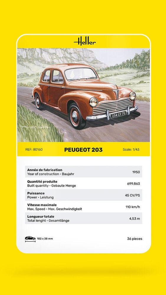 HELLER 80160 MAQUETTE PEUGEOT 203 1/43