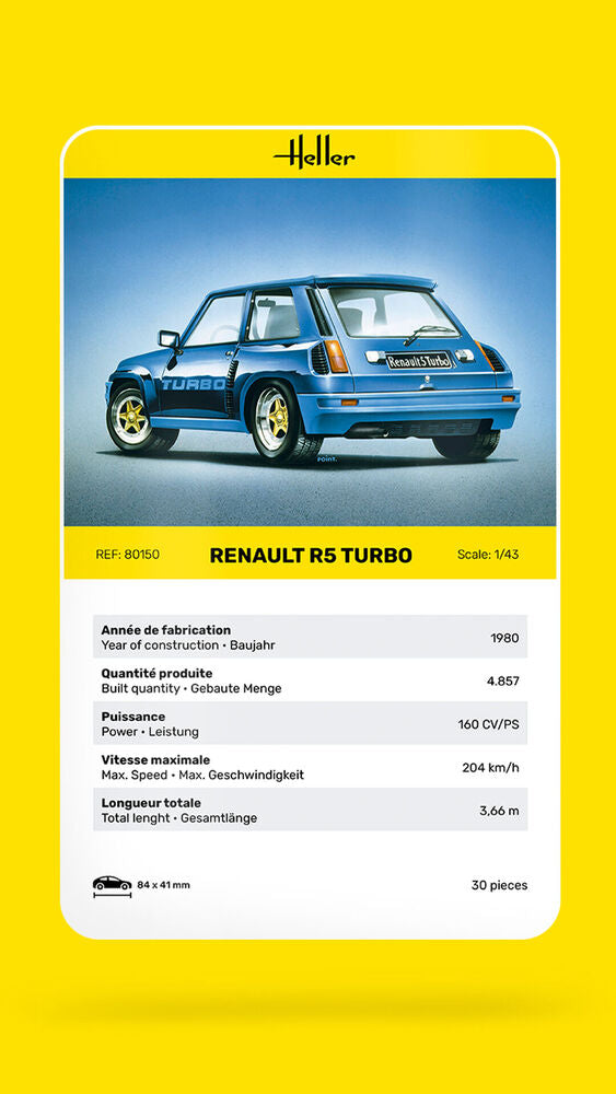 HELLER 80150 MAQUETTE RENAULT R5 TURBO 1/43