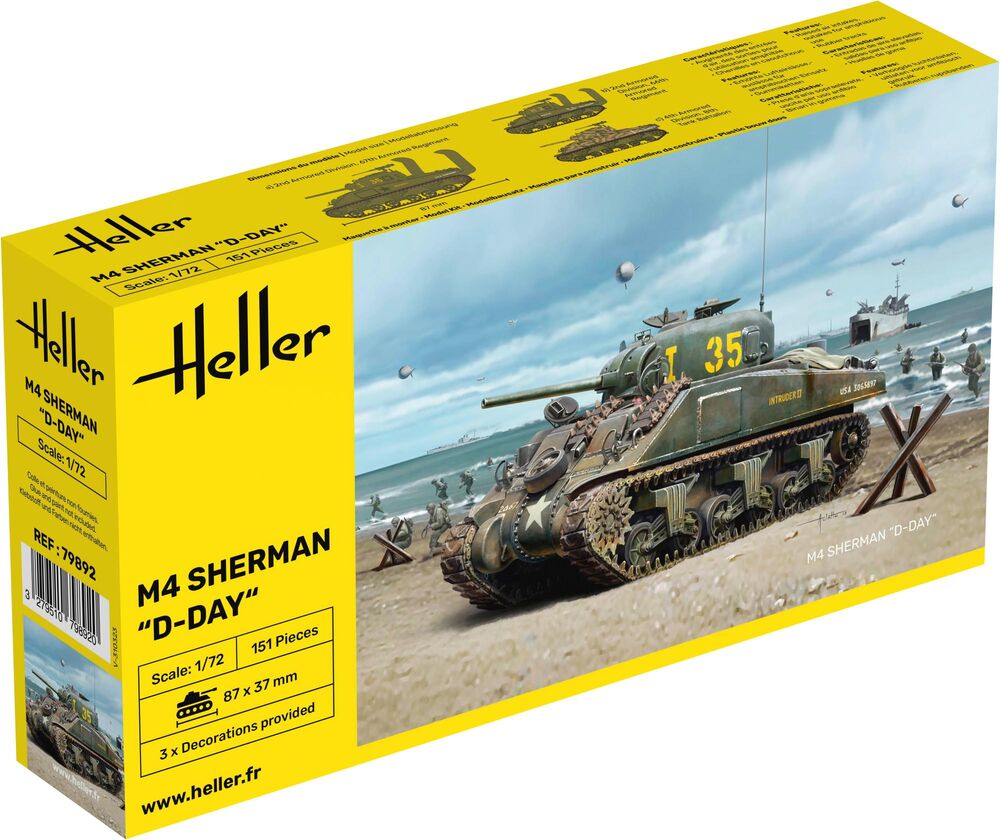 HELLER 79892 MAQUETTE M4 SHERMAN D-DAY 1/72