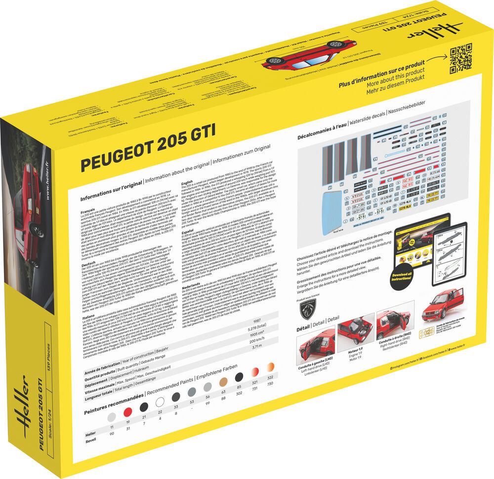 HELLER 82705 MAQUETTE PEUGEOT 205 GTI 1/24