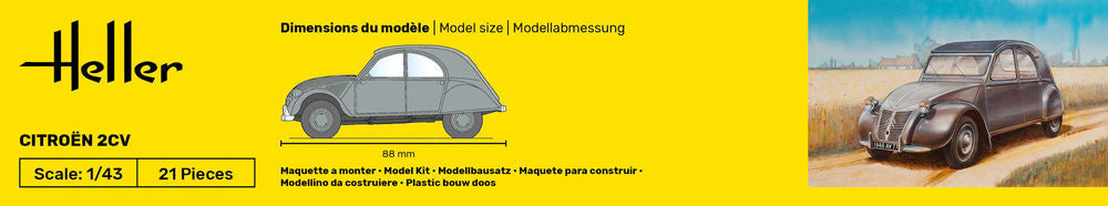 HELLER 80175 MAQUETTE CITROEN 2 CV 1/43