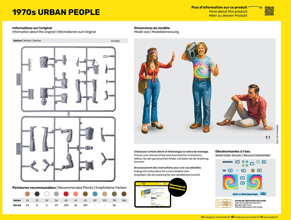 HELLER 82757 MAQUETTE 1970S URBAN PEOPLE 1/24