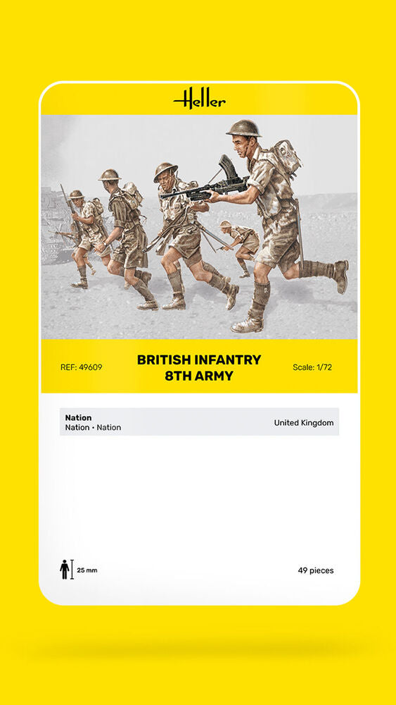 HELLER 49609 MAQUETTE BRITISCHE INFANTERIE 8. ARMEE 1/72