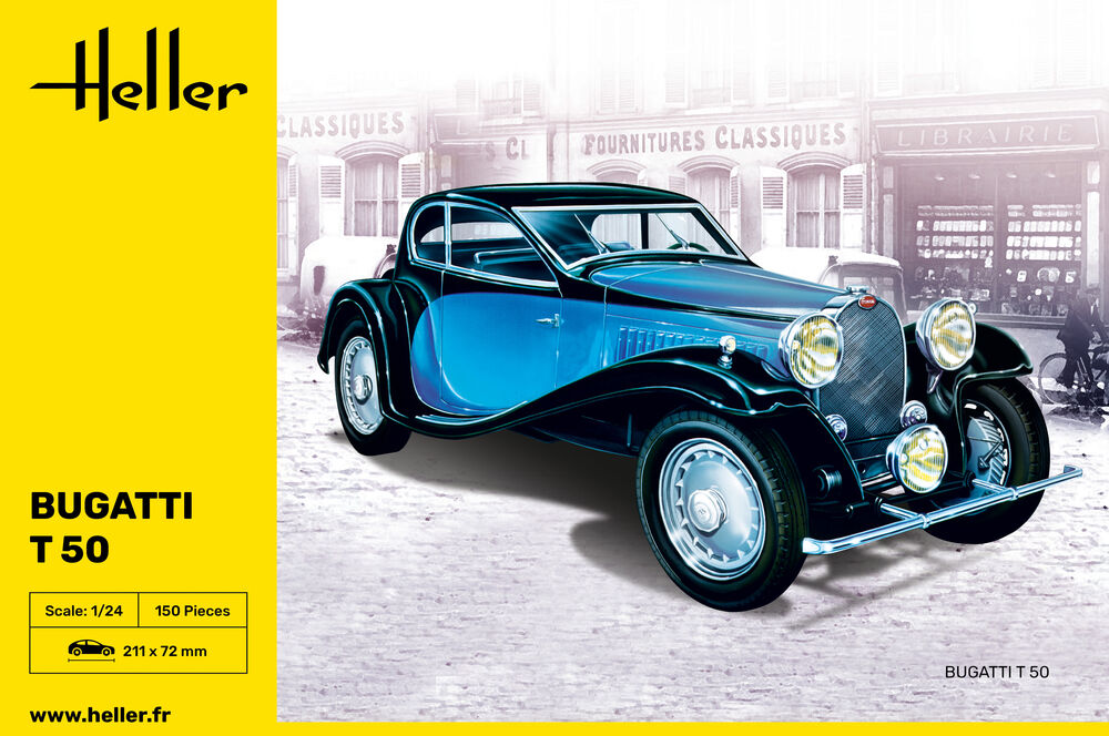 HELLER 80706 MAQUETTE BUGATTI T 50 1/24