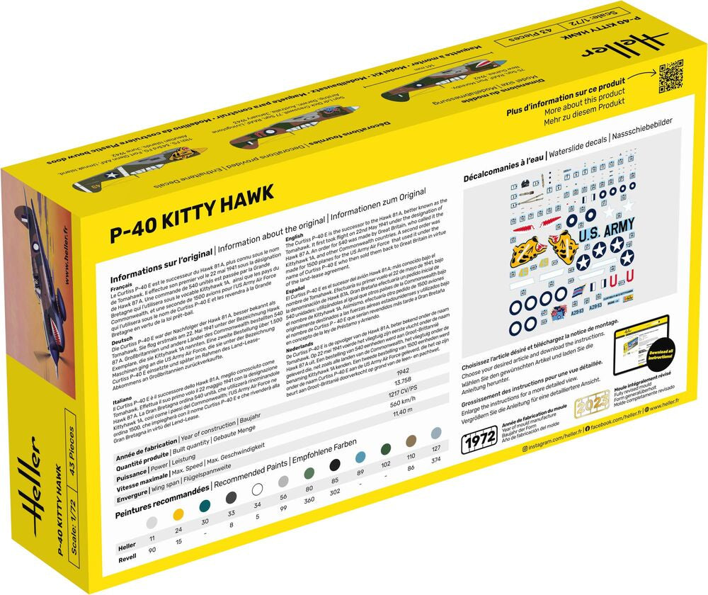 HELLER 80266 MAQUETTE P-40 KITTY HAWK 1/72