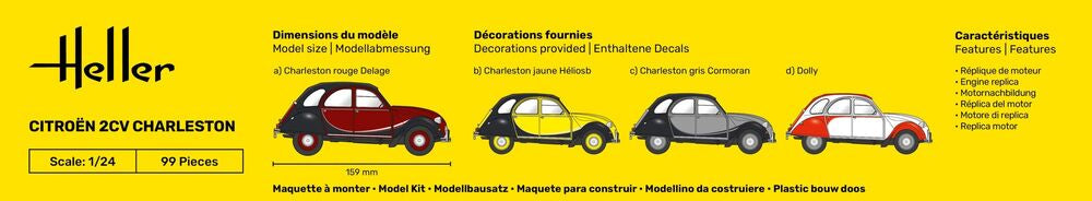 HELLER 80766 MAQUETTE CITROEN 2CV CHARLESTON 1/24