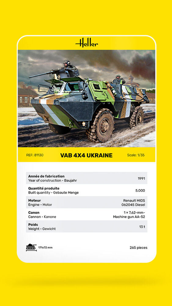 HELLER 81130 MAQUETTE VAB 4X4 UKRAINE 1/35