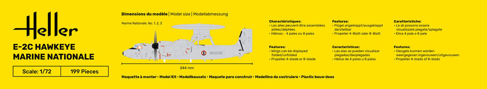 HELLER 82302 MAQUETTE E-2C HAWKEYE MARINE NATIONALE 1/72