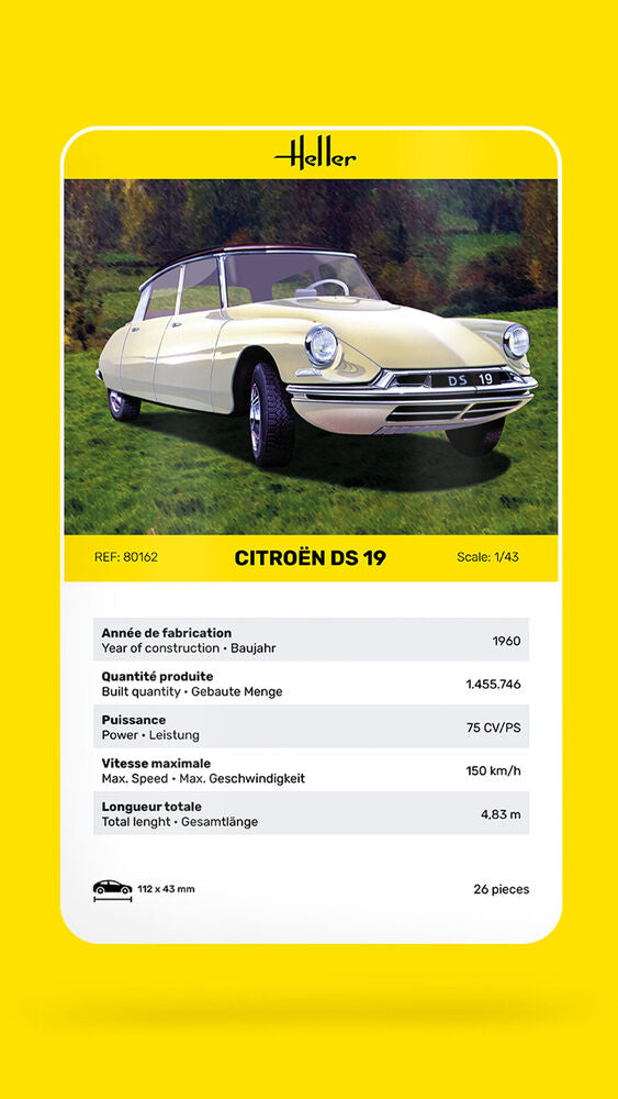 HELLER 80162 MAQUETTE CITROEN DS 19 1/43