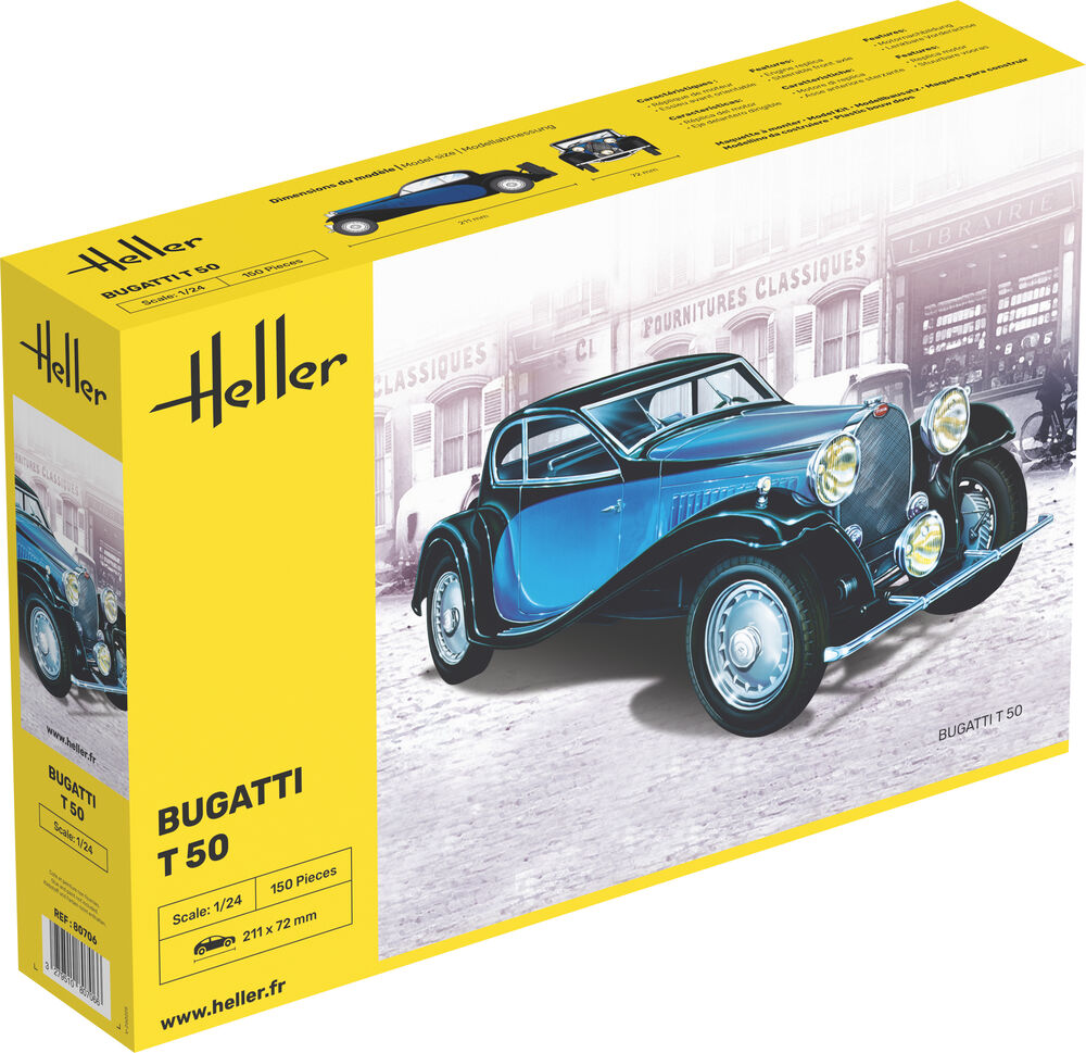 HELLER 80706 MAQUETTE BUGATTI T 50 1/24