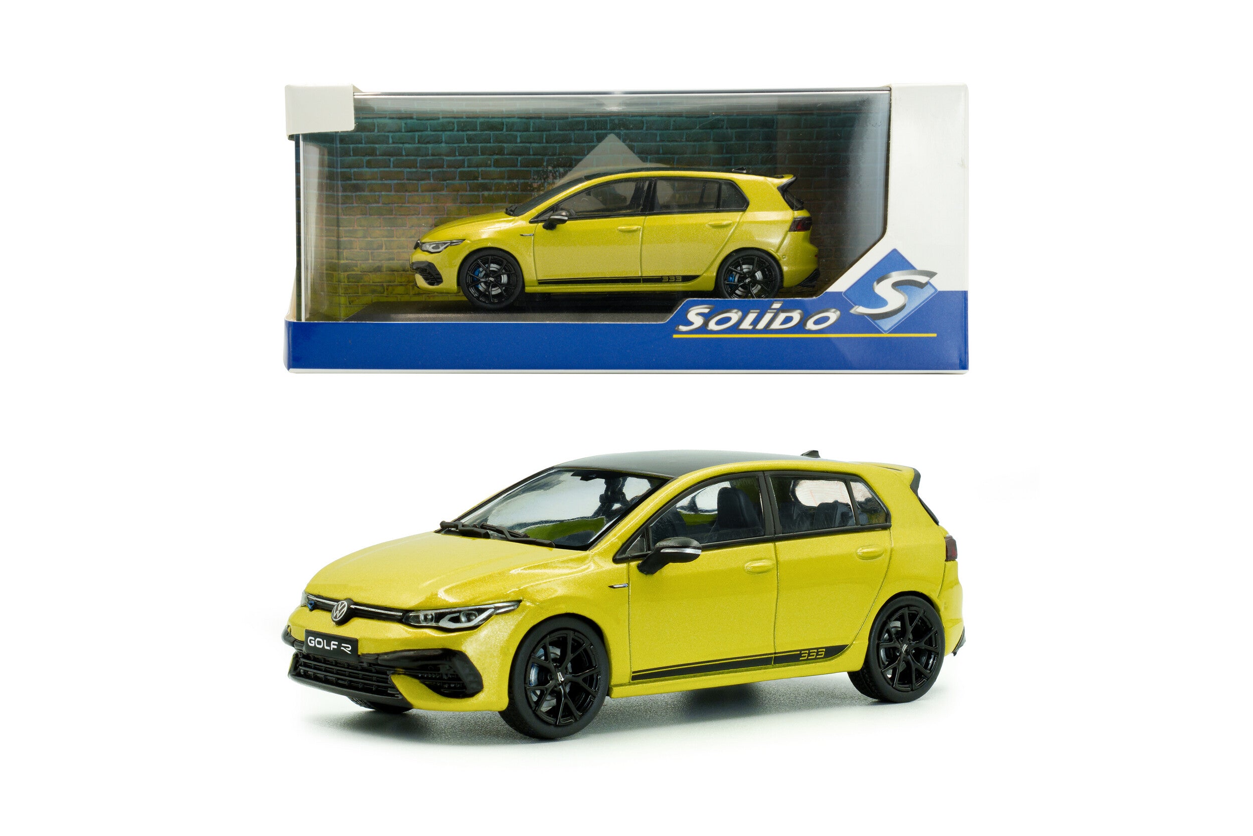 SOLIDO 4311804 MINIATURE VOLKSWAGEN GOLF R 333 LIMITED EDITION LIME YELLOW 2023 1/43