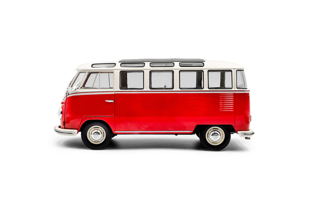 SOLIDO 1813402 MINIATURE VOLKSWAGEN T1 SAMBA RED / WHITE 1962 1/18
