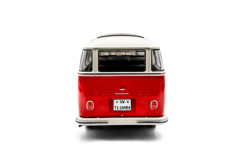 SOLIDO 1813402 MINIATURE VOLKSWAGEN T1 SAMBA RED / WHITE 1962 1/18