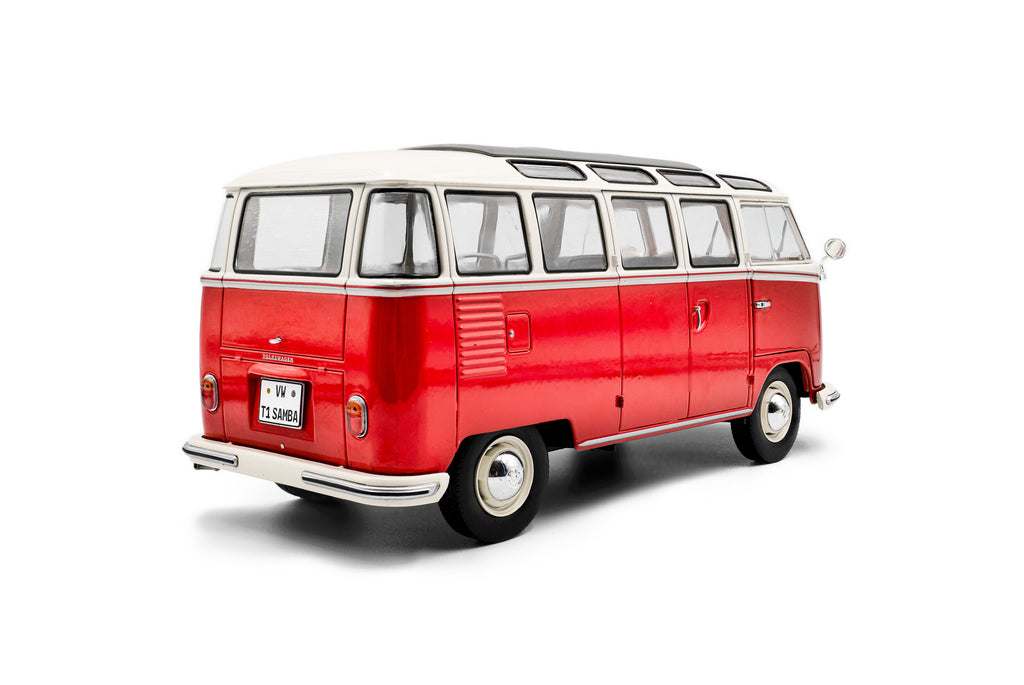 SOLIDO 1813402 MINIATURE VOLKSWAGEN T1 SAMBA RED / WHITE 1962 1/18