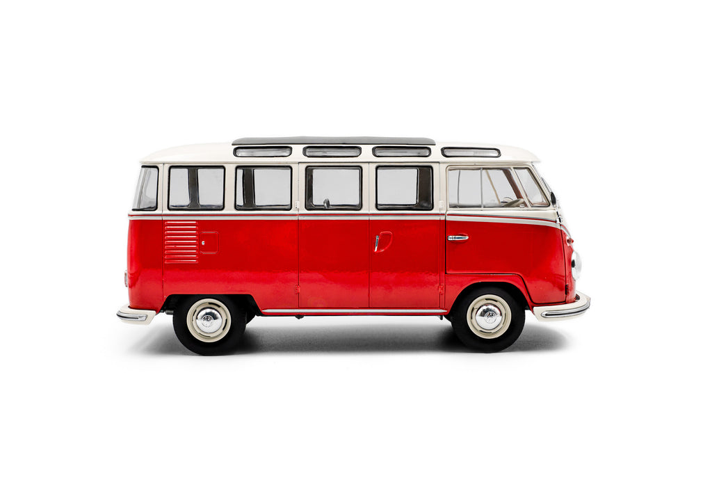SOLIDO 1813402 MINIATURE VOLKSWAGEN T1 SAMBA RED / WHITE 1962 1/18